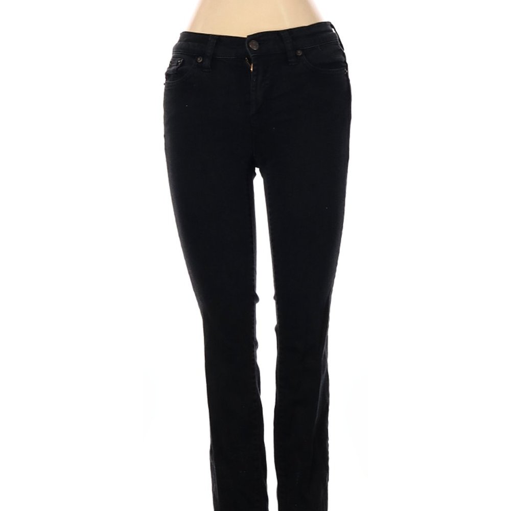 J. Crew Jeans Black Skinny Leg Cut Low Rise Waist Size 25 #161